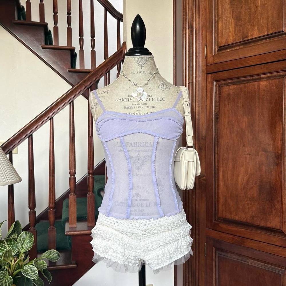 Victorias Secret Lilac Lavender Mesh Tank Top Y2k